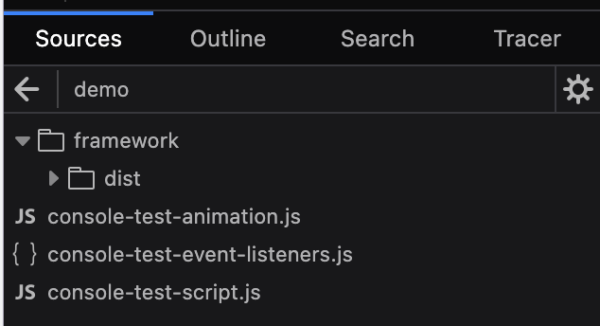 Directory root is displayed in the Debugger Sources tab